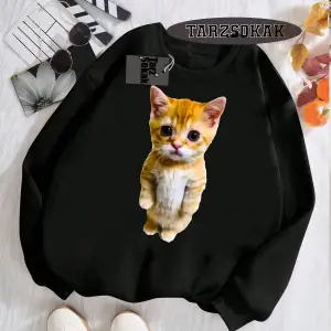 Biskilet Yaka Sweatshirt Beyaz EL GATO Özel Tasarım