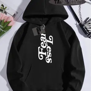 Biskilet Yaka Sweatshirt Beyaz Fear Less Özel Tasarım