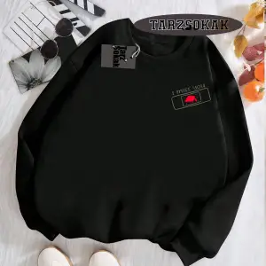 Biskilet Yaka Sweatshirt Beyaz I miss you Özel Tasarım