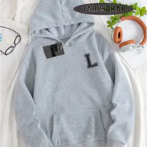 Biskilet Yaka Sweatshirt Beyaz L HARFİ İSME Özel Tasarım