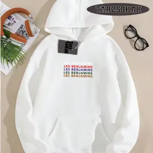 Biskilet Yaka Sweatshirt Beyaz LESBENJAMİNSS Özel Tasarım