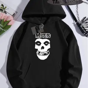Biskilet Yaka Sweatshirt Beyaz Misfits Punk Özel Tasarım