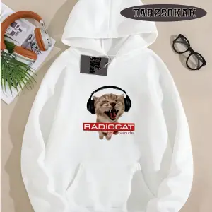 Biskilet Yaka Sweatshirt Beyaz Rock Grubu Radiohead Özel Tasarım