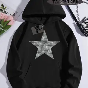 Biskilet Yaka Sweatshirt Beyaz YILDIZ DESENLİ Özel Tasarım