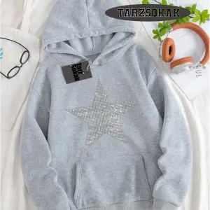 Biskilet Yaka Sweatshirt Beyaz YILDIZ DESENLİ Özel Tasarım