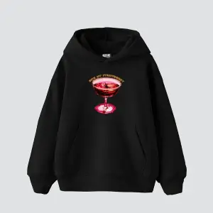 Bite My Strawberry Baskılı Oversize Unisex Premium Beyaz