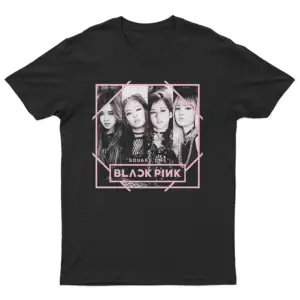 Black Pink Unisex Tişört T-shirt Bet2333