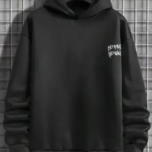 Black Sokak Beyaz No Pain No Gain Baskılı Oversize Kapüşonlu Sweatshirt