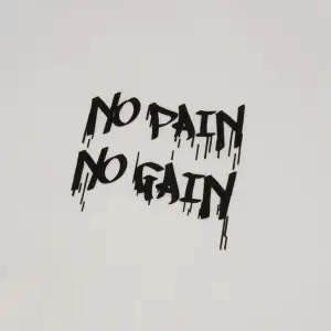 Black Sokak Beyaz No Pain No Gain Baskılı Oversize Kapüşonlu Sweatshirt