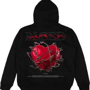 Bleed Oversize Unisex Kapüşonlu Sweatshirt Hoodie Siyah