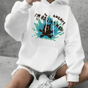 Boiling Mad Angry Cat Baskılı Kapüşonlu Üstler Kadınlar İçin Kışlık Polar Sıcak Sweatshirtler