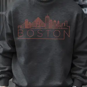 Boston City Line Baskılar Erkekler Kazak Sonbahar Hip Hop Moda Kazaklar Rahat Tişörtü Rahat P