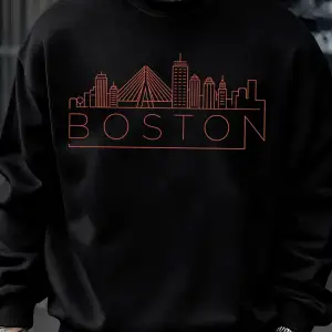 Boston City Line Baskılar Erkekler Kazak Sonbahar Hip Hop Moda Kazaklar Rahat Tişörtü Rahat P