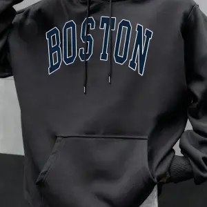 Boston Mektup Logo Tasarımı Erkekler Hoody Sonbahar Polar Kapüşonlular Hip Hop Büyük Boy Soka