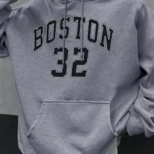Boston Numarası 32 Desen Erkekler Hoody Cep Büyük Boy Hoodie Hip Hop Moda Giysiler Sonbahar R