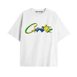 Brazil crt ünisex oversize t-shirt beyaz