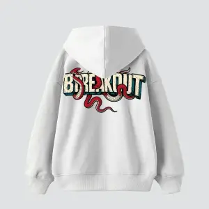 Breakout Baskılı Oversize Unisex Beyaz