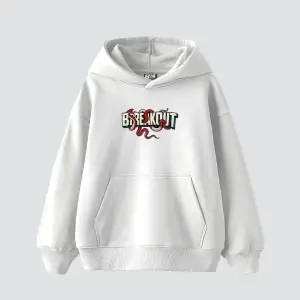 Breakout Baskılı Oversize Unisex Beyaz
