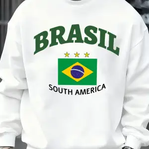 Brezilya Güney Amerika Baskılar Erkek Kazak Trendy Polar Kazak Sonbahar O-Yaka Giysiler Sıcak