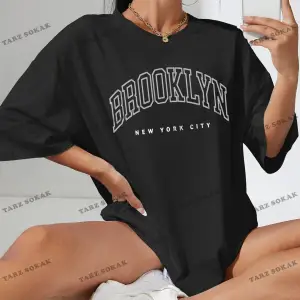 Brook Baskılı Oversize Kalıp Unisex T-shirt
