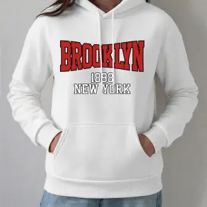 Brooklyn 1898 New York City Baskılar Hoodie Kadın Kış Polar Sıcak Tişörtü Temelleri Cep Kazak