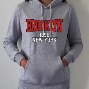Brooklyn 1898 New York City Baskılar Hoodie Kadın Kış Polar Sıcak Tişörtü Temelleri Cep Kazak