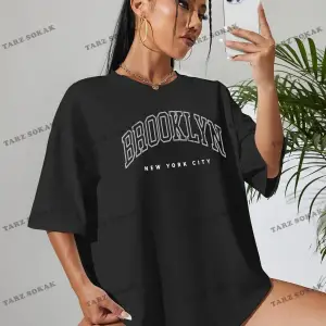 Brooklyn Baskılı Oversize Kalıp Unisex T-shirt