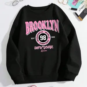 Brooklyn Dünya Hayalperest Kazak Kadın Mektup baskılı kapüşonlu svetşört Polar Sıcak Crewneck