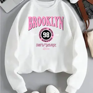 Brooklyn Dünya Hayalperest Kazak Kadın Mektup baskılı kapüşonlu svetşört Polar Sıcak Crewneck