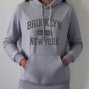 Brooklyn Est 1631 New York Baskı Kapüşonlular Bayan Kış Polar Kazak Moda Cep Kazak Rahat Raha