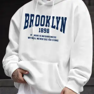 Brooklyn New York 1898 Baskı Erkek Kazakları Vintage Sıcak Moda Kapüşonlular Günlük Yumuşak G