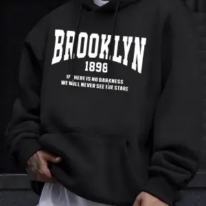 Brooklyn New York 1898 Baskı Erkek Kazakları Vintage Sıcak Moda Kapüşonlular Günlük Yumuşak G