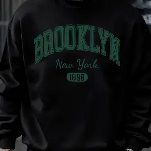 Brooklyn New York 1898 Baskılar Kazak Sonbahar Erkek Giysileri Polar Moda Kazak Rahat Bisikle