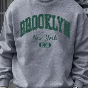 Brooklyn New York 1898 Baskılar Kazak Sonbahar Erkek Giysileri Polar Moda Kazak Rahat Bisikle