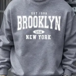 Brooklyn New York ABD Baskı Erkek Kazak Sokak Modası Kazaklar Polar Sonbahar Gevşek Üstler Ra