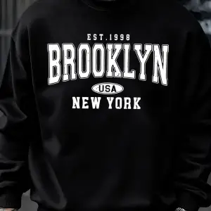 Brooklyn New York ABD Baskı Erkek Kazak Sokak Modası Kazaklar Polar Sonbahar Gevşek Üstler Ra