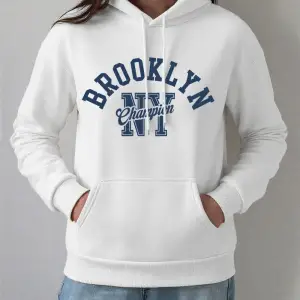 Brooklyn New York City Baskılar Kapüşonlular Bayan Kış Polar Sıcak Tişörtü Rahat Cep Kazaklar