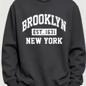 Brooklyn New York City Baskılar Kışlık Günlük Kapüşonlu Üst Erkek Polar Günlük Kazak Temeller