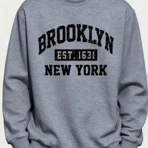 Brooklyn New York City Baskılar Kışlık Günlük Kapüşonlu Üst Erkek Polar Günlük Kazak Temeller