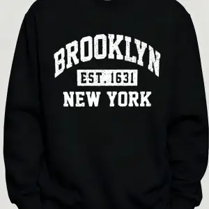 Brooklyn New York City Baskılar Kışlık Günlük Kapüşonlu Üst Erkek Polar Günlük Kazak Temeller