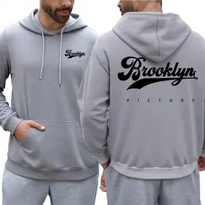 Brooklyn Victory Logo baskılı kapüşonlu svetşört erkekler için sonbahar tüm maç kapüşonlular