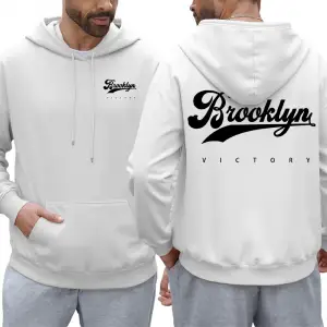 Brooklyn Victory Logo baskılı kapüşonlu svetşört erkekler için sonbahar tüm maç kapüşonlular