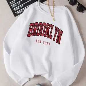 Brooklyn Yeni Çalışma Baskılı Kapüşonlular Kadın Pamuk Renkli Giysiler Temel Trend Kapşonlu Ü
