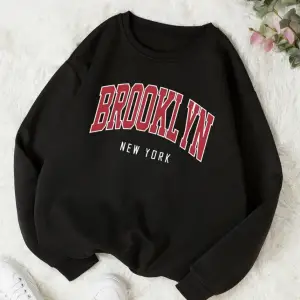 Brooklyn Yeni Çalışma Baskılı Kapüşonlular Kadın Pamuk Renkli Giysiler Temel Trend Kapşonlu Ü