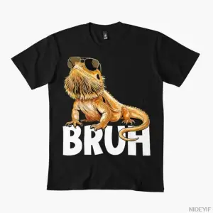 Bruh Sakallı Ejderha Sürüngen Sahibi T-shirt Erkekler Kadınlar Için % 100% Pamuk T Shirt Kısa