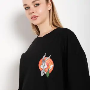 Bugs Bunny Baskılı Beyaz Oversize Tshırt