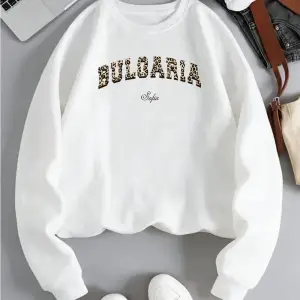 Buloaria Sofia Desen Yeni Moda Kazak Bayan Gevşek Polar Kazak O-Boyun Sonbahar Kış Tişörtü So