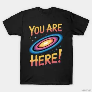 Buradasınız Spiral Galaxy Uzay Mizah T-shirt Erkekler Kadınlar Için % 100% Pamuk T Shirt Kısa