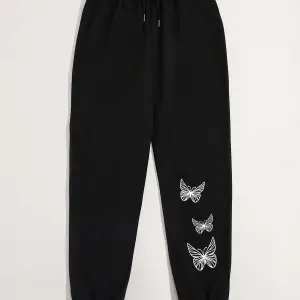 Butterfly Print Drawstring Waist 4 Mevsim Eşofman