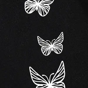 Butterfly Print Drawstring Waist 4 Mevsim Eşofman